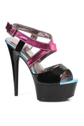 609-PAPAYA Platform Sandal | Fuchsia Patent