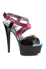 609-PAPAYA Platform Sandal | Fuchsia Patent