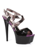 609-PAPAYA Platform Sandal | Silver Faux Leather