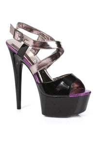 Ellie Shoes 609 PAPAYA Platform Sandal in Silver Faux Leather from SexyShoes.com