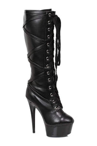 Ellie Shoes 609 POCKY Platform Boot in Black Patent from SexyShoes.com