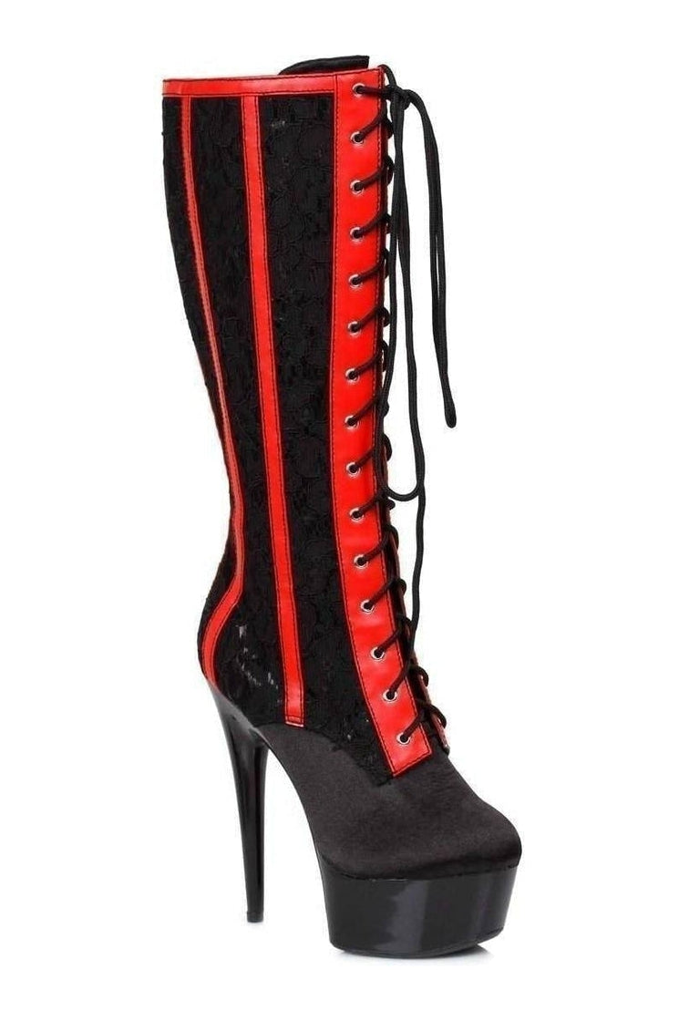609-RAVEN-L Platform Boot | Black Multi Patent-Ellie Shoes-Multi-Knee Boots-SEXYSHOES.COM
