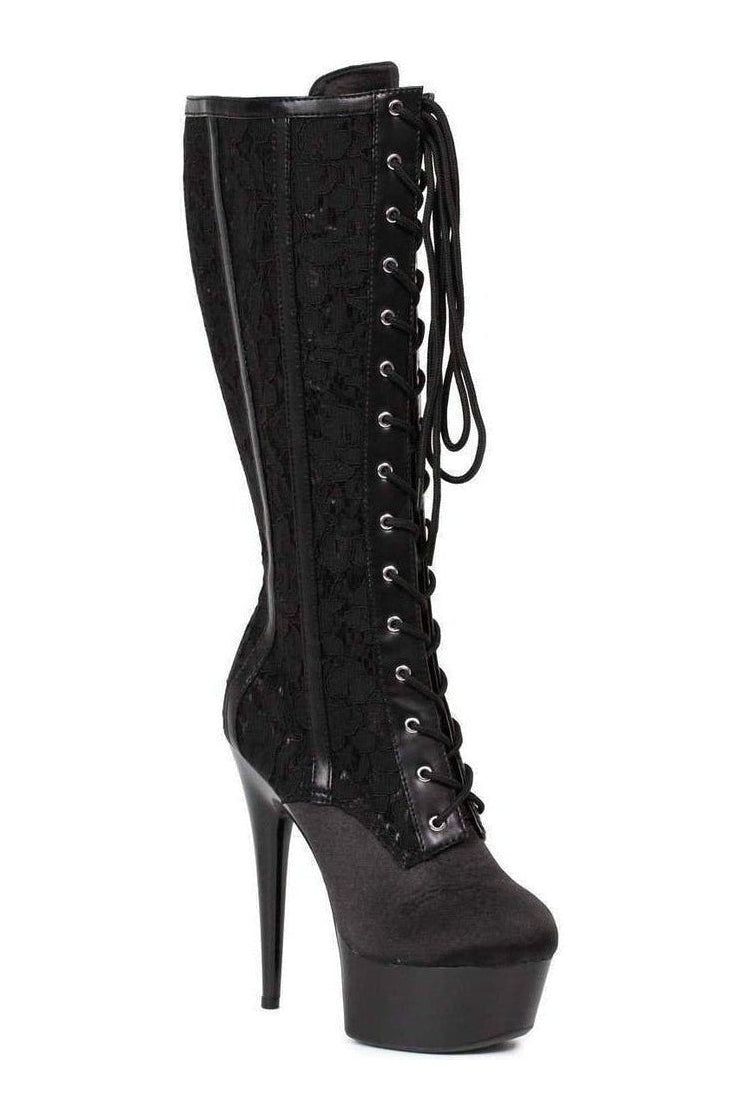 Ellie Shoes 609 RAVEN L Platform Boot in Black Patent from SexyShoes.com