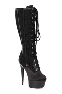 Ellie Shoes 609 RAVEN L Platform Boot in Black Patent from SexyShoes.com