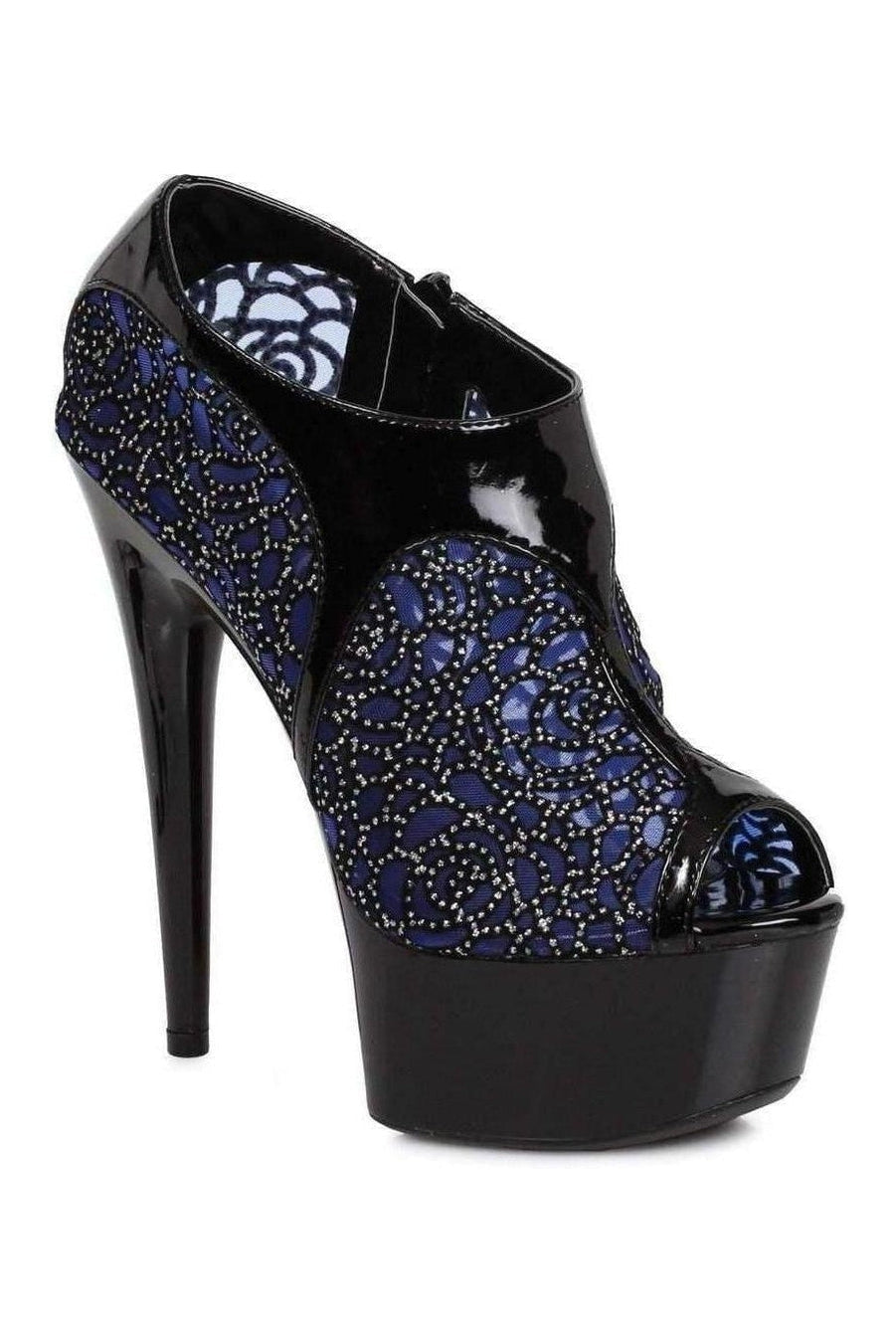 Ellie Shoes 609 RAYNA Ankle Boots in Blue Patent from SexyShoes.com