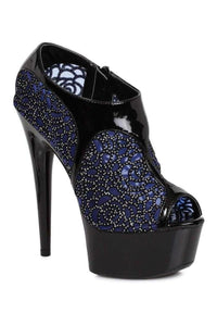 Ellie Shoes 609 RAYNA Ankle Boots in Blue Patent from SexyShoes.com