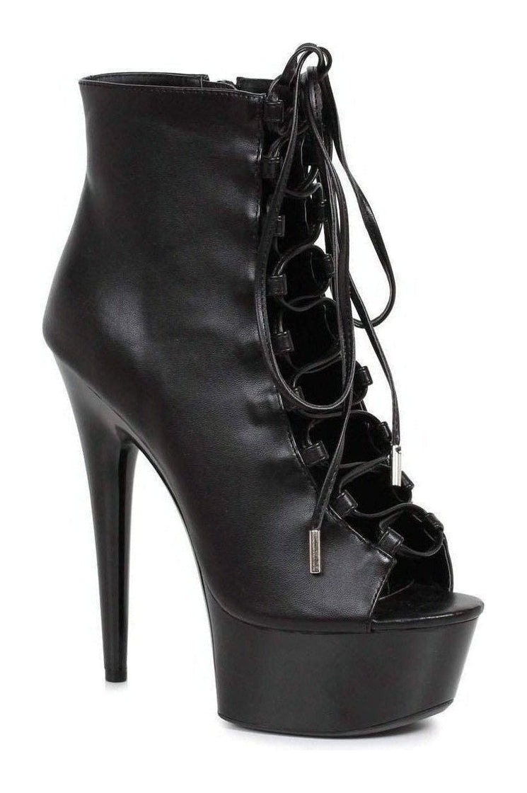 Ellie Shoes 609 REVERSE Ankle Boots in Black Patent from SexyShoes.com