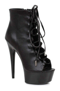 Ellie Shoes 609 REVERSE Ankle Boots in Black Patent from SexyShoes.com