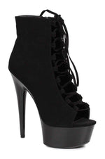 609-REVERSE Ankle Boots  | Black Velvet