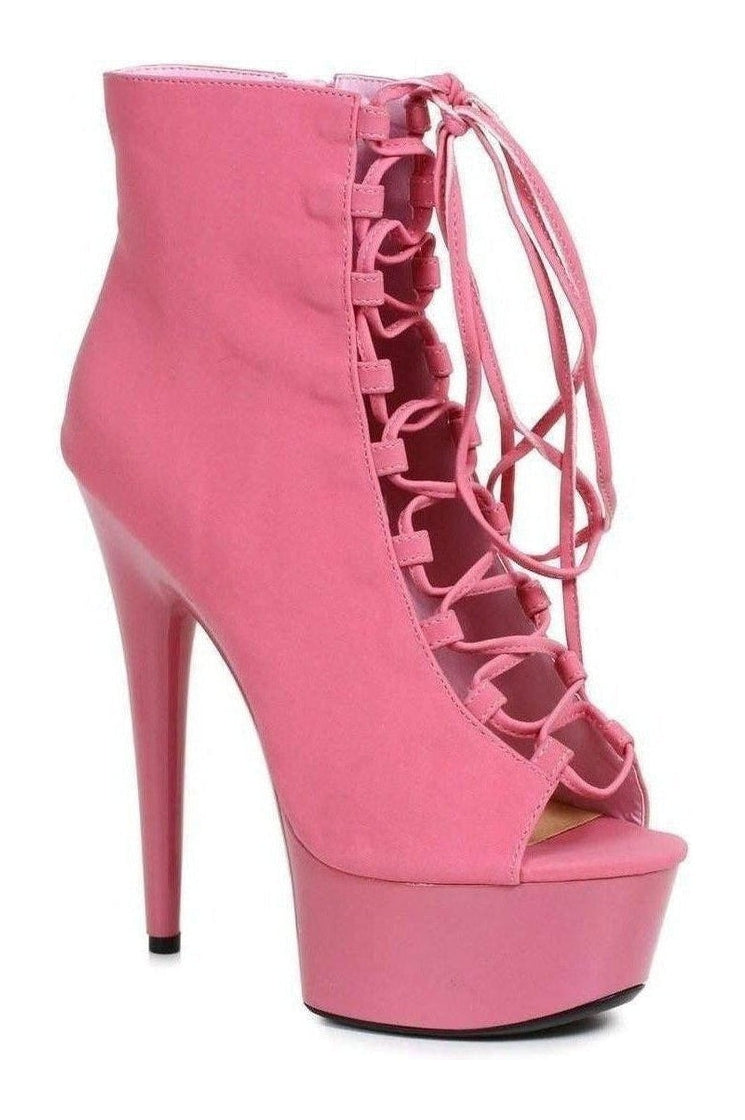 Ellie Shoes 609 REVERSE Ankle Boots in Fuchsia Patent from SexyShoes.com