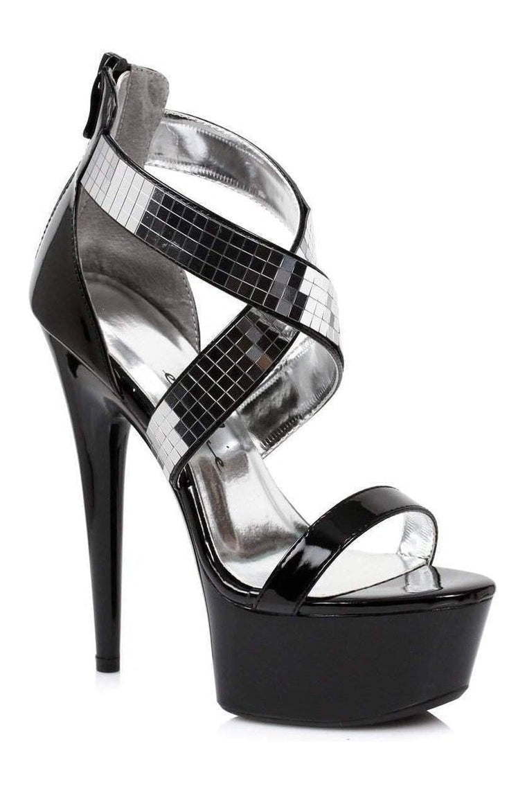 Ellie Shoes 609 RONI Platform Sandal in Black Patent from SexyShoes.com