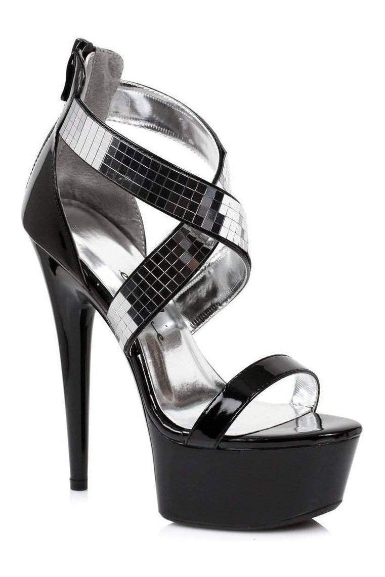 609-RONI Platform Sandal | Black Patent-Ellie Shoes-Black-Sandals-SEXYSHOES.COM