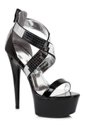 609-RONI Platform Sandal  | Black Patent