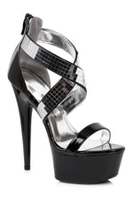 609-RONI Platform Sandal  | Black Patent