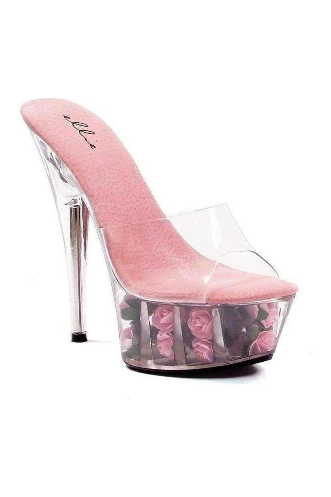 609-ROSES Platform Sandal | Clear Vinyl-Ellie Shoes-Clear-Slides-SEXYSHOES.COM