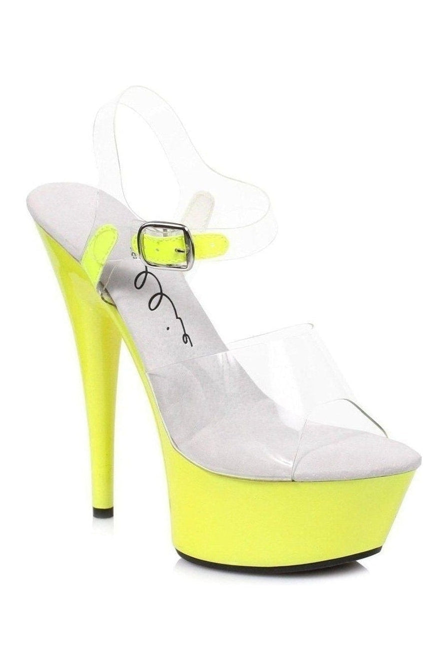609-ROXY Platform Sandal | Yellow Patent-Ellie Shoes-Yellow-Sandals-SEXYSHOES.COM