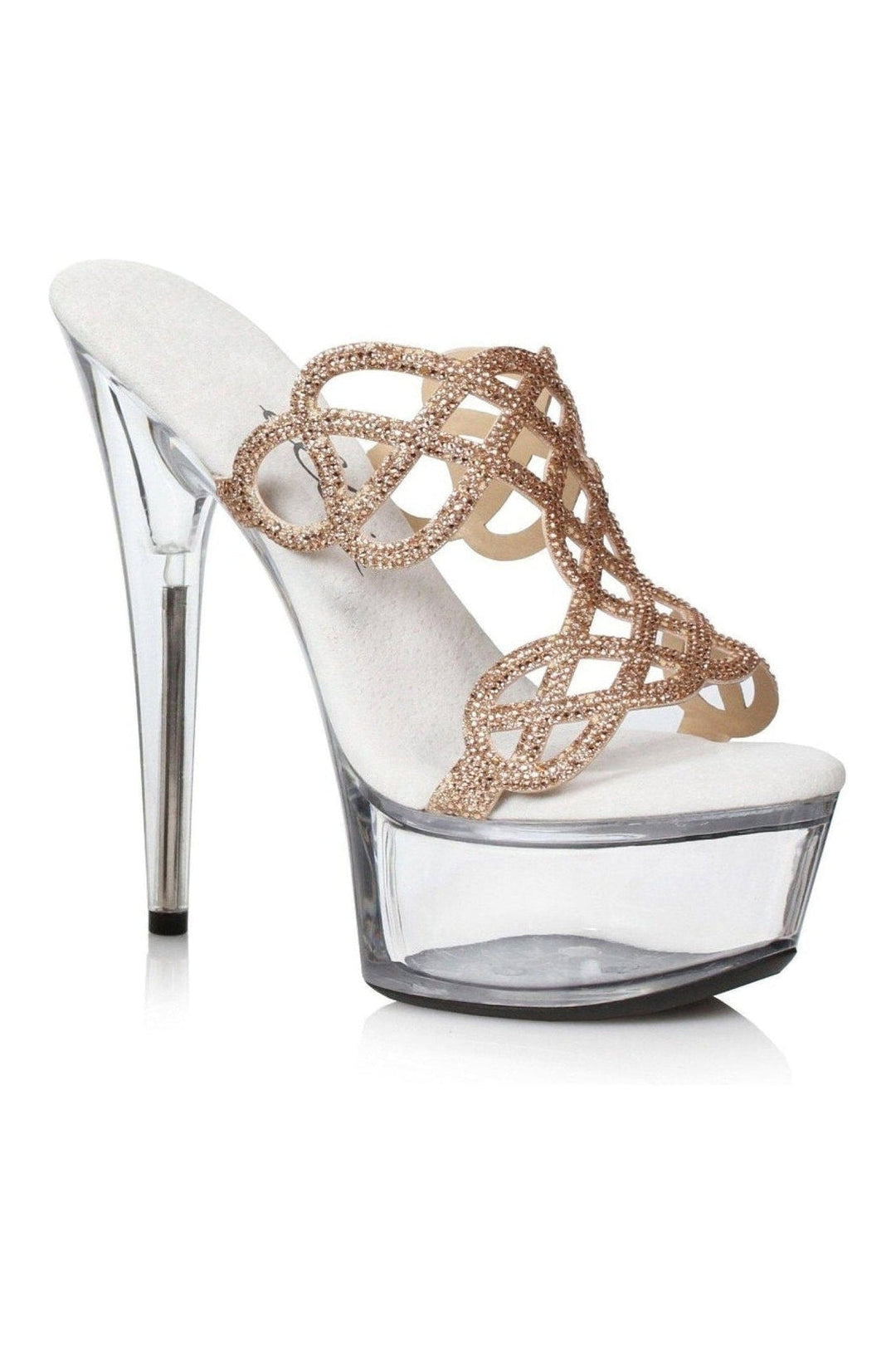 609-SABRINA Stripper Slide | Gold Rhinestones-Ellie Shoes-SEXYSHOES.COM
