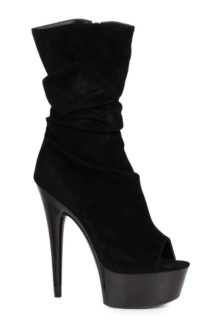 609-SCRUNCH Ankle Boots | Black Faux Suede-Ellie Shoes-Black-Ankle Boots-SEXYSHOES.COM