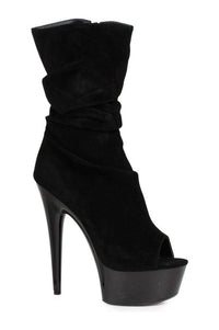 Ellie Shoes 609 SCRUNCH Ankle Boots in Black Faux Leather from SexyShoes.com