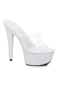 Ellie Shoes 609 SERENITY Stripper Slide in White Rhinestones from SexyShoes.com