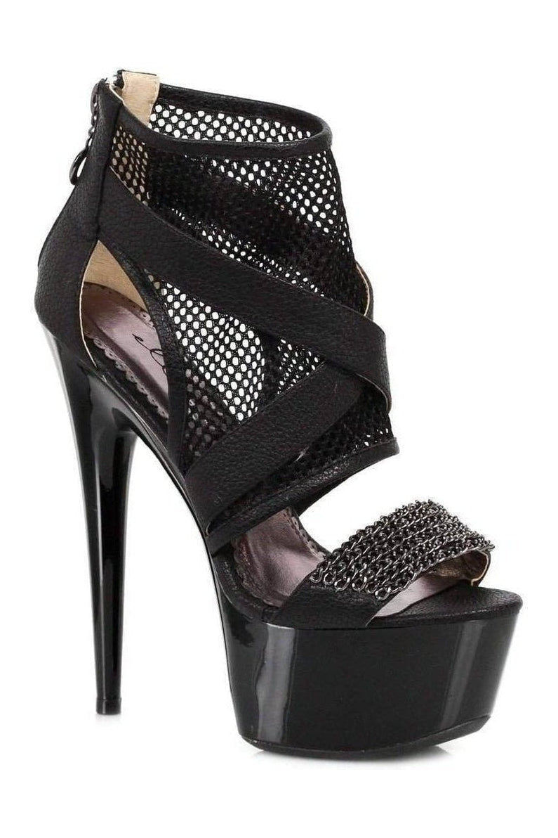 Ellie Shoes 609 SHAWNA Platform Sandal in Black Patent from SexyShoes.com