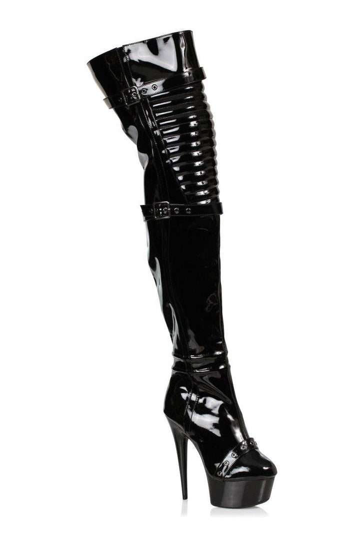 Ellie Shoes 609 SHEA Thigh Boot in Black Patent from SexyShoes.com