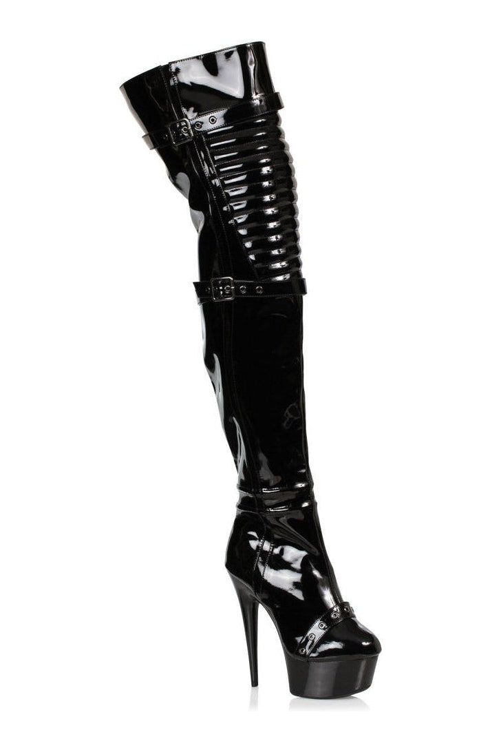 609-SHEA Thigh Boot | Black Patent-Thigh Boot-Ellie Shoes-SEXYSHOES.COM