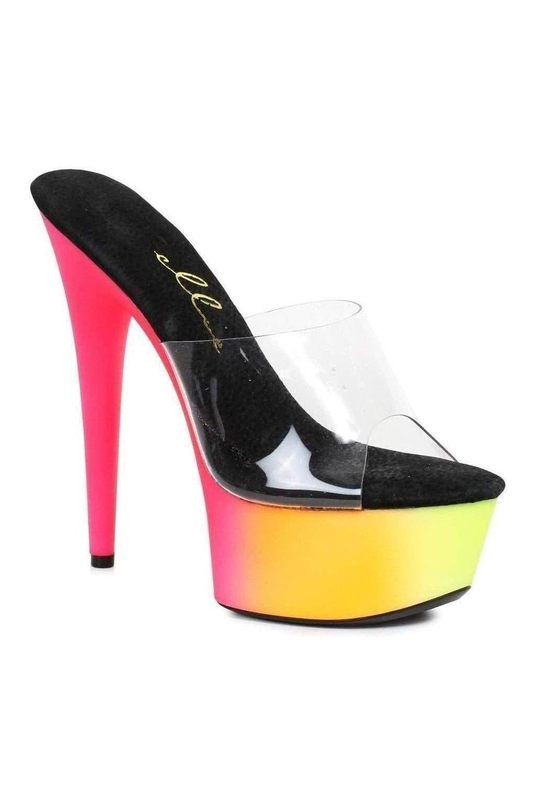 609-SHERBERT Platform Slide | Multi-Color Vinyl-Ellie Shoes-Multi-Slides-SEXYSHOES.COM