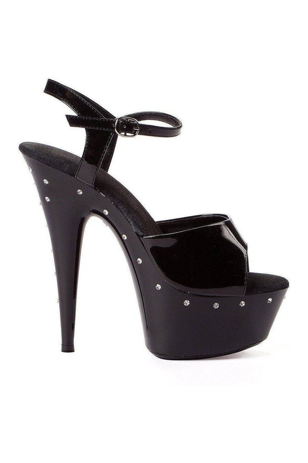 609-SPARKY Platform Sandal | Black Patent-Ellie Shoes-Black-Sandals-SEXYSHOES.COM