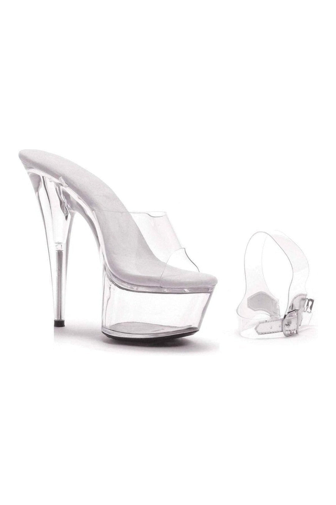 Ellie Shoes 609 STREAM Platform Sandal in Clear Vinyl from SexyShoes.com