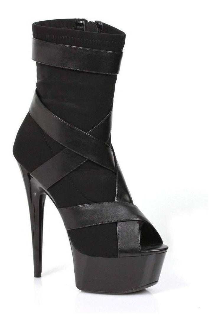609-STRUCK Ankle Boots | Black Fabric-Ellie Shoes-Black-Ankle Boots-SEXYSHOES.COM