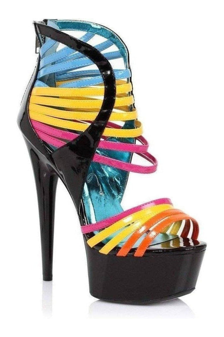 609-SUNKISS Platform Sandal | Multi-Color Patent-Ellie Shoes-Multi-Sandals-SEXYSHOES.COM