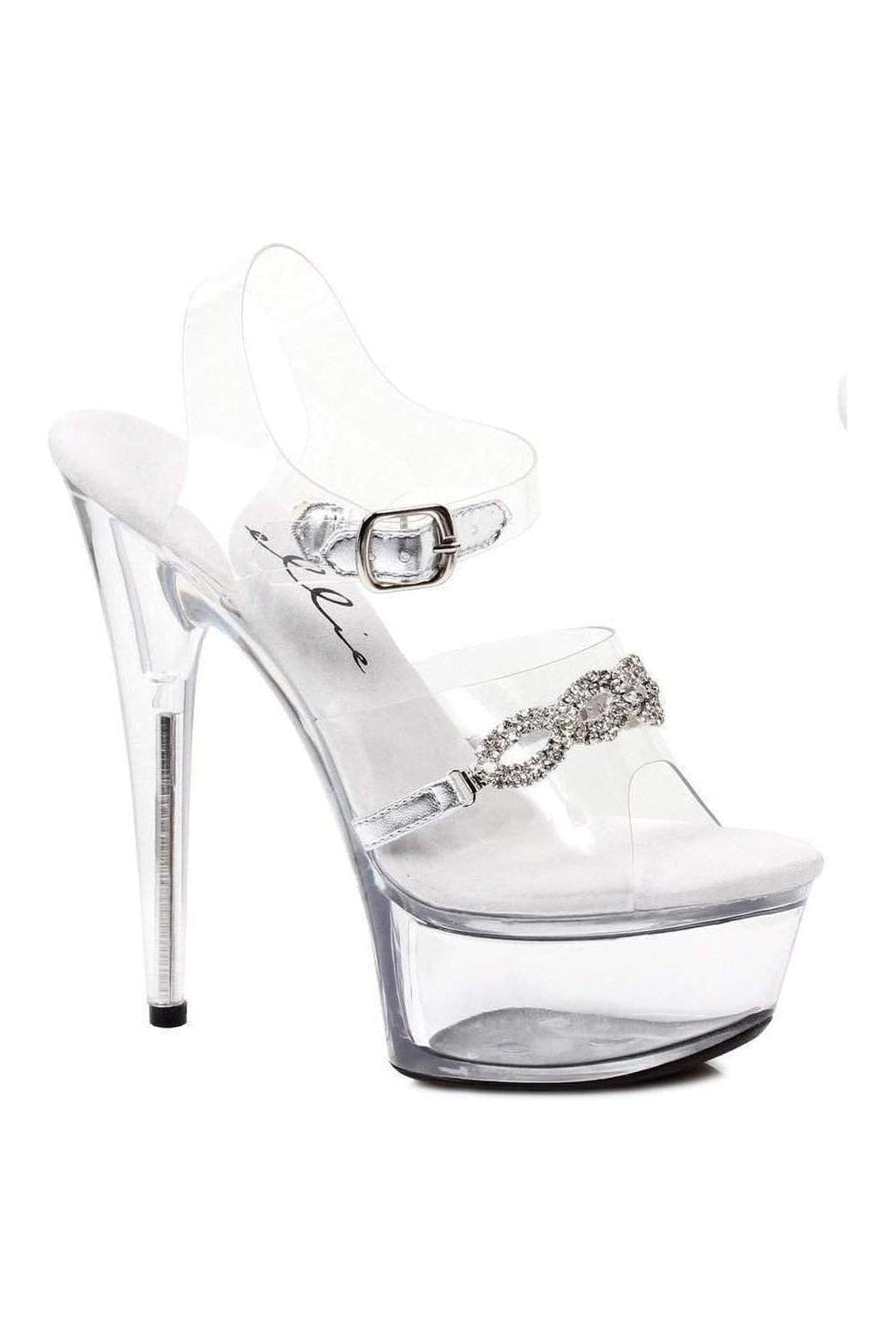 Ellie Shoes 609 TIFFANY Platform Sandal in Clear Vinyl from SexyShoes.com
