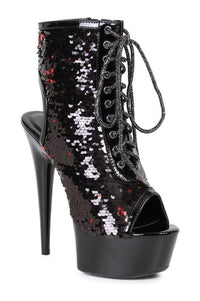 Ellie Shoes 609 TINSLEY Stripper Bootie in Black Sequins from SexyShoes.com