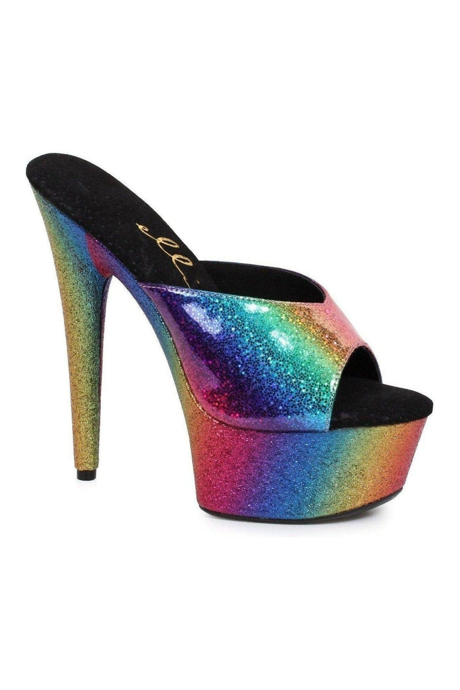 Ellie Shoes 609 TRICKS Stripper Slide in Multi Faux Leather