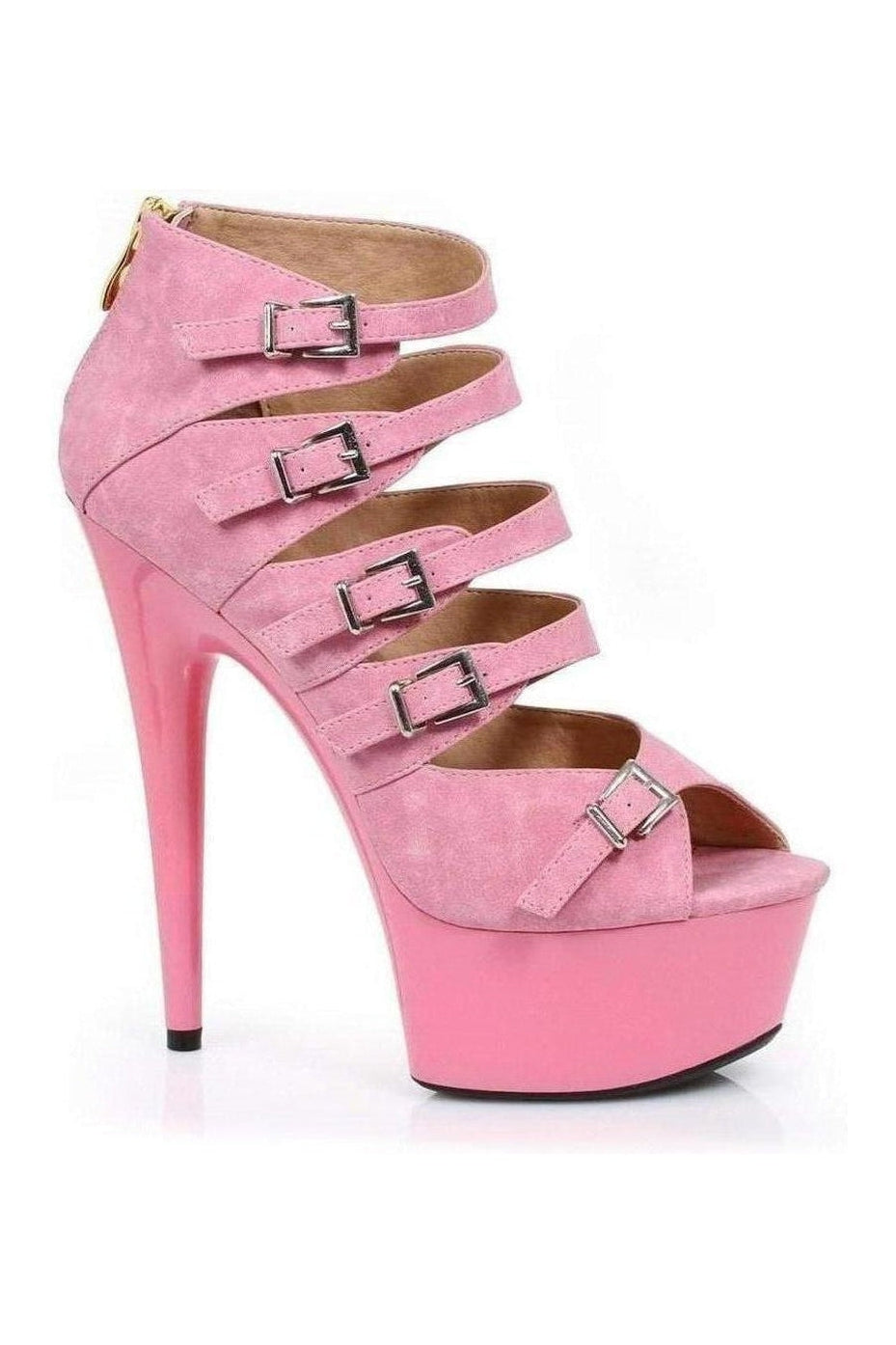 609-UNA Platform Sandal | Pink Faux Leather-Ellie Shoes-Pink-Sandals-SEXYSHOES.COM