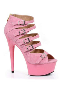 Ellie Shoes 609 UNA Platform Sandal in Pink Faux Leather from SexyShoes.com