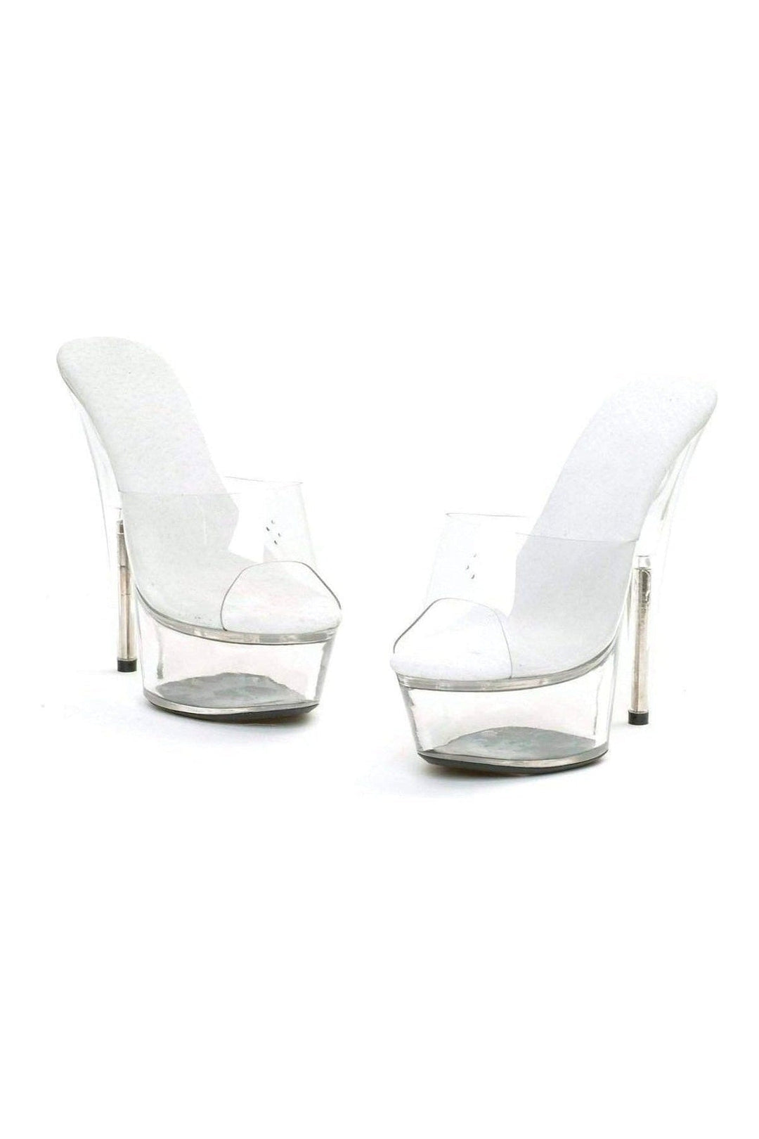 Ellie Shoes 609 VANITY Platform Slide in Clear Vinyl from SexyShoes.com