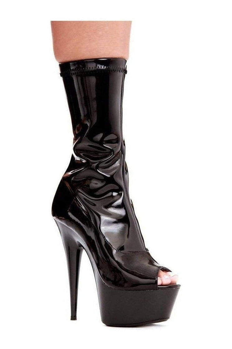 609-VANNA Platform Boot | Black Patent-Ellie Shoes-SEXYSHOES.COM