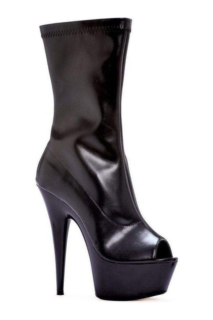 Ellie Shoes 609 VANNA Platform Boot in Black Faux Leather from SexyShoes.com