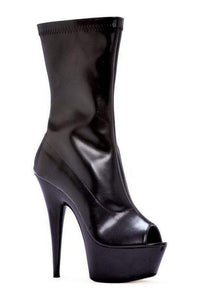 Ellie Shoes 609 VANNA Platform Boot in Black Faux Leather from SexyShoes.com