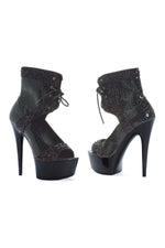 609-VIPER Platform Sandal  | Black  Patent