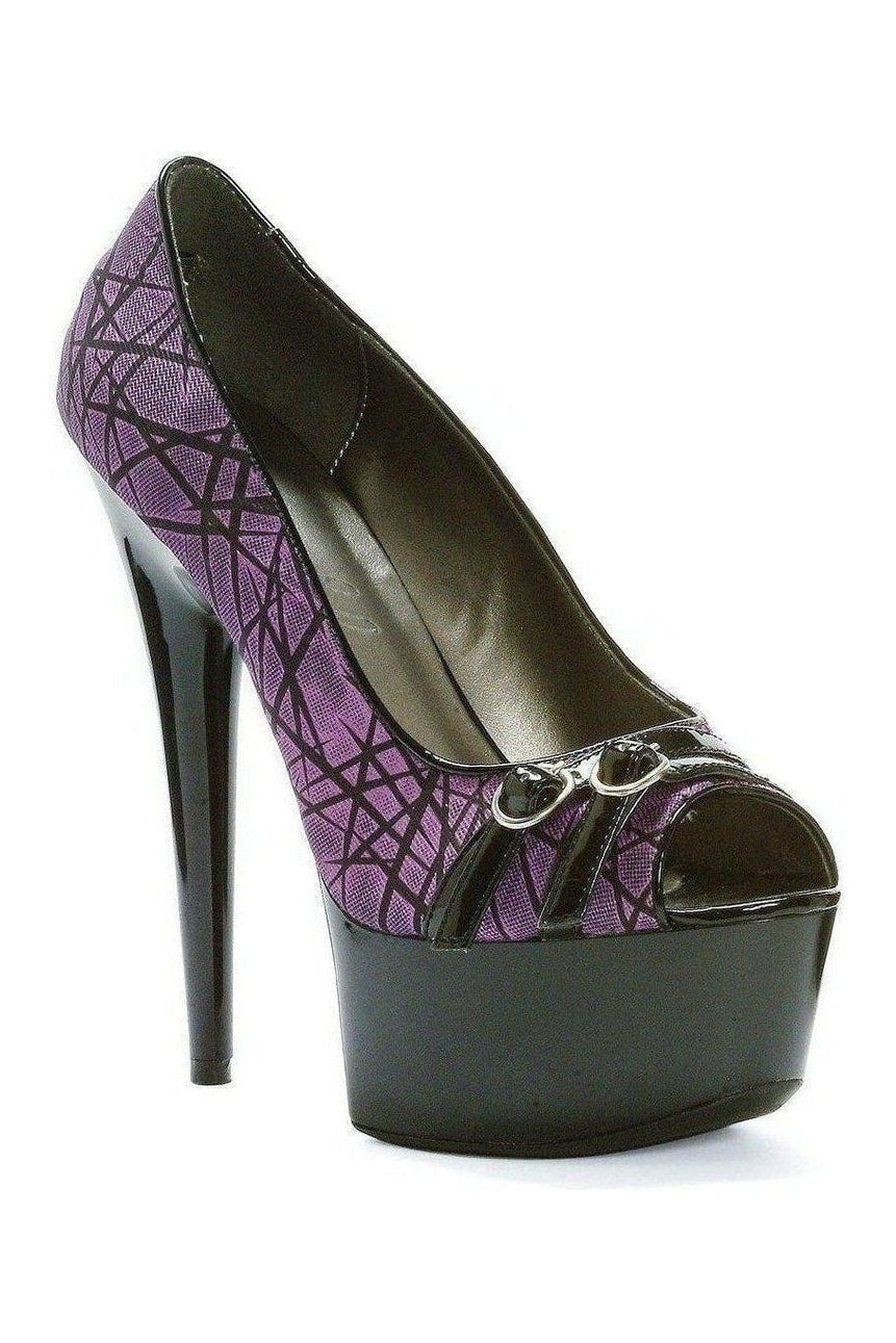 609-WILLOW Platform Pump | Purple Faux Leather-Ellie Shoes-SEXYSHOES.COM
