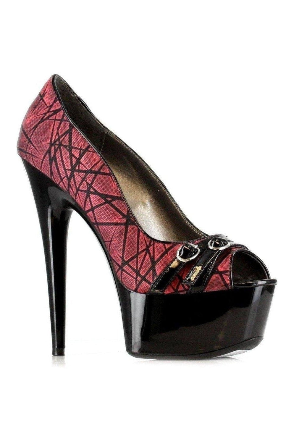 609-WILLOW Platform Pump | Red Patent-Ellie Shoes-SEXYSHOES.COM