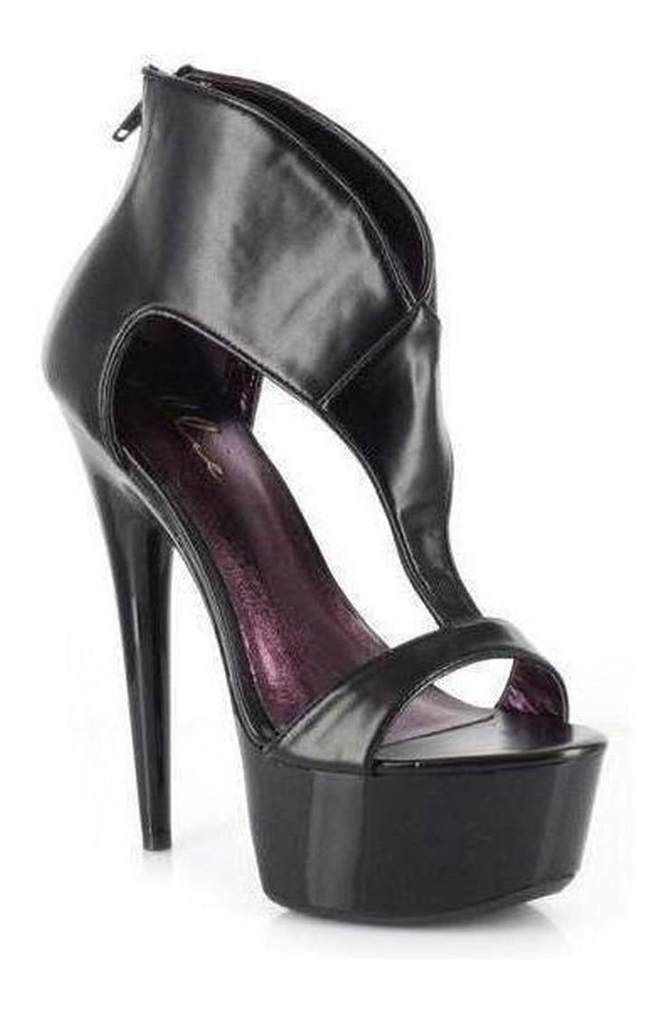 609-WONDER Platform Sandal | Black Faux Leather-Ellie Shoes-SEXYSHOES.COM
