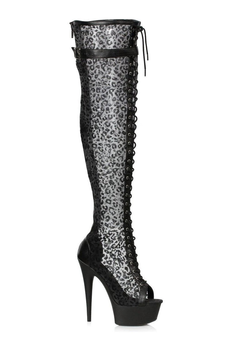 609-YASMIN Stripper Thigh Boot | Black Fabric-Ellie Shoes-SEXYSHOES.COM