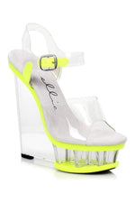 610-SHANA Platform Sandal | Yellow Patent