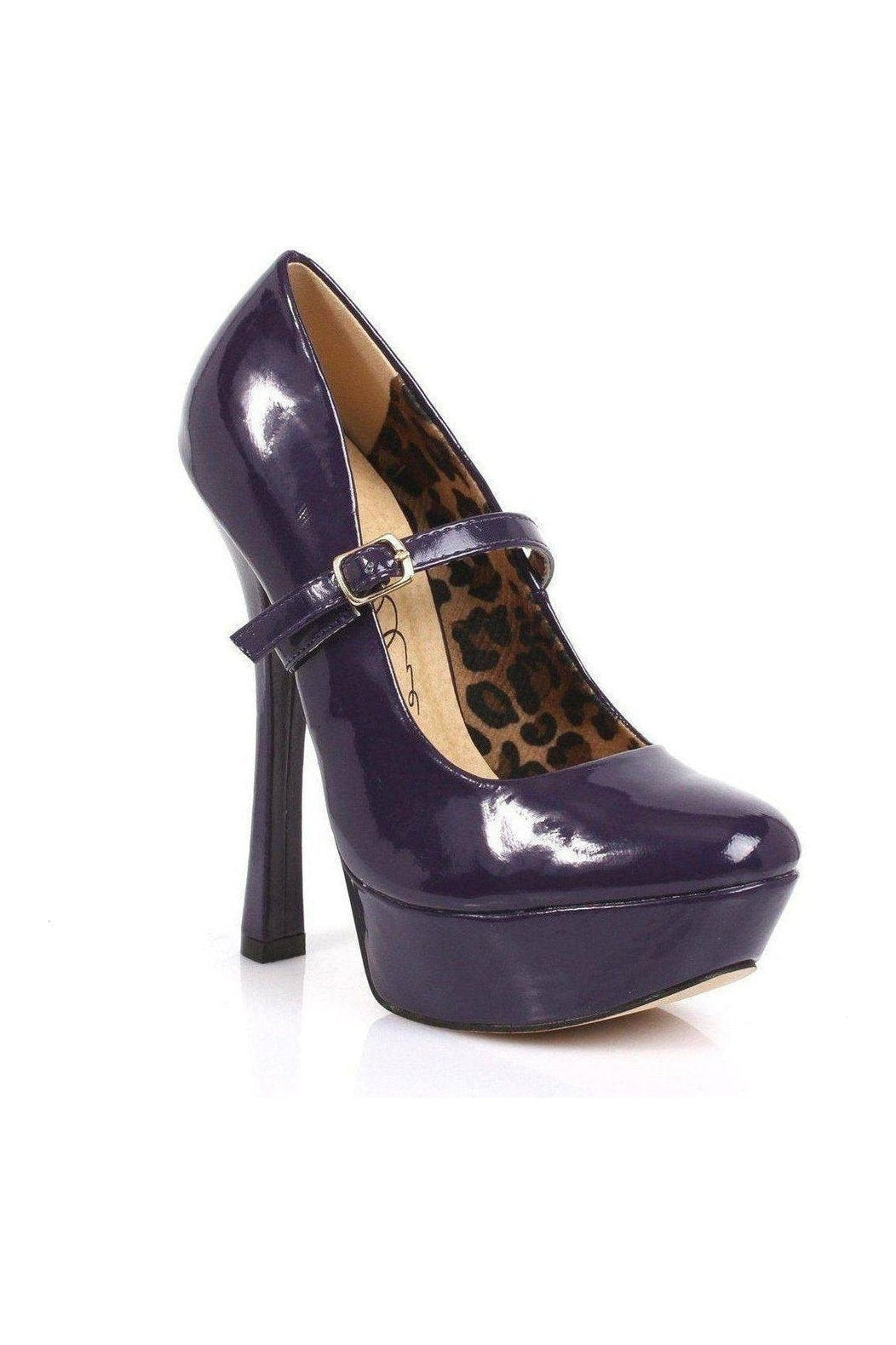 Ellie Shoes 633 PAYTON Platform Pump in Purple Faux Leather from SexyShoes.com