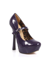 633-PAYTON Platform Pump | Purple Faux Leather