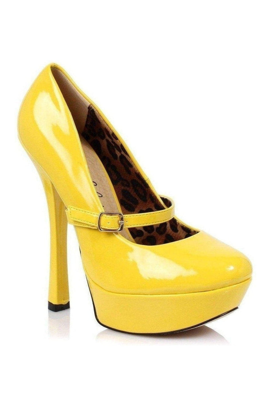 633-PAYTON Platform Pump | Yellow Patent-Pumps- Stripper Shoes at SEXYSHOES.COM
